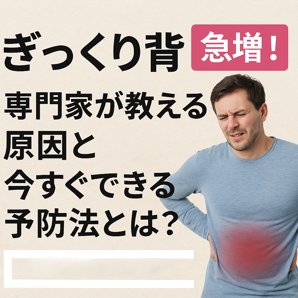 ぎっくり背中に苦痛に顔を歪める男性